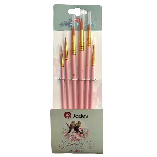Pincel Rosado Redondo * 6 Pz