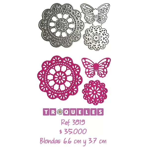 3919 Troquel Blondas Y Mariposa