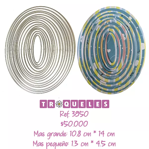 3950 Troquel Ovalos * 16 Pz