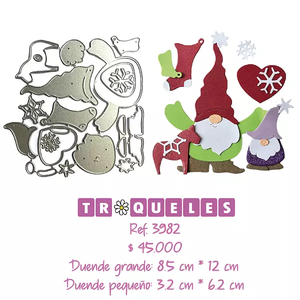 3982 Troquel Duendes Navidad