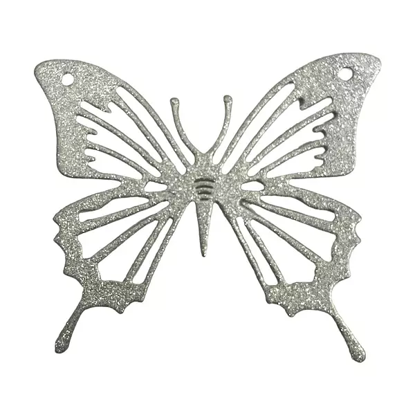 12 Mariposas Glitter Plateada