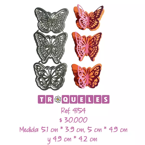 4154 Troquel Mariposas Dobles