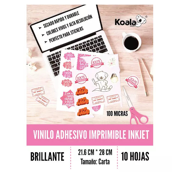 Vinilo Adhesivo Imprimible Inkjet * 10 Hojas