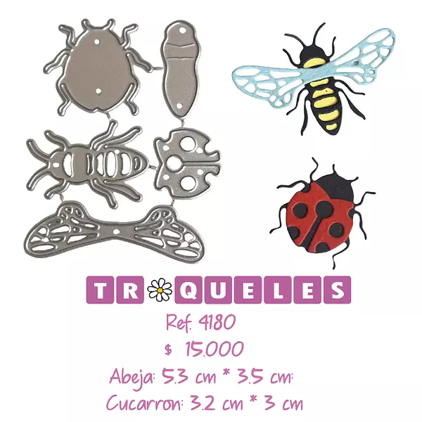 4180 Troquel Abeja Y Cucarron