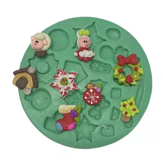 Molde Silicona Miniaturas Navidad
