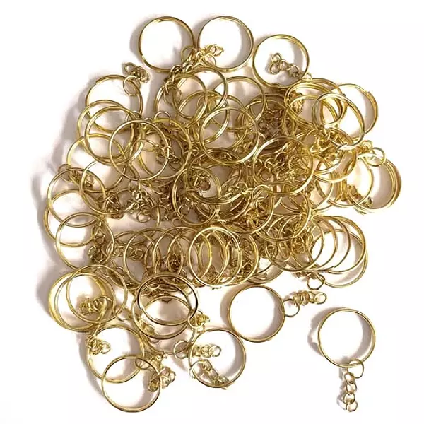100 Herrajes Para Llavero Dorados