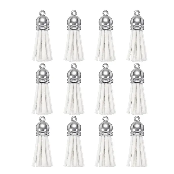 12 Borlas Cuerina Blancas