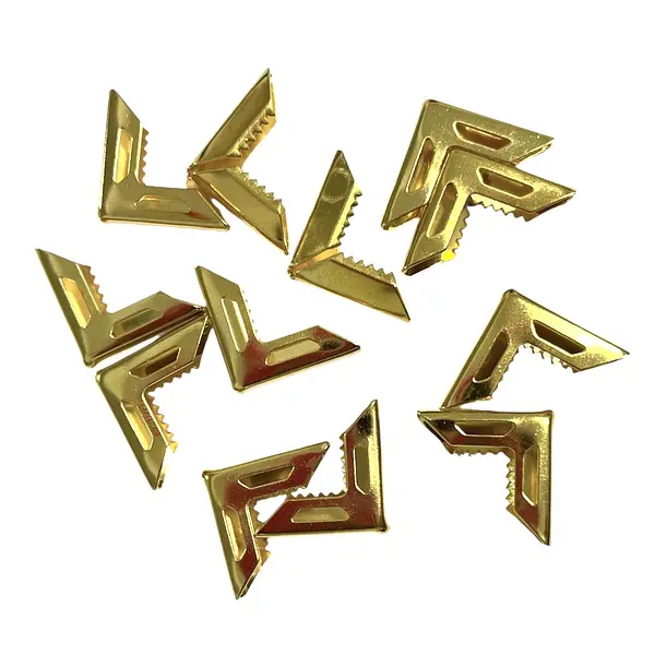 Esquineros Dorados Recto Con Perforaciones * 12 Pz