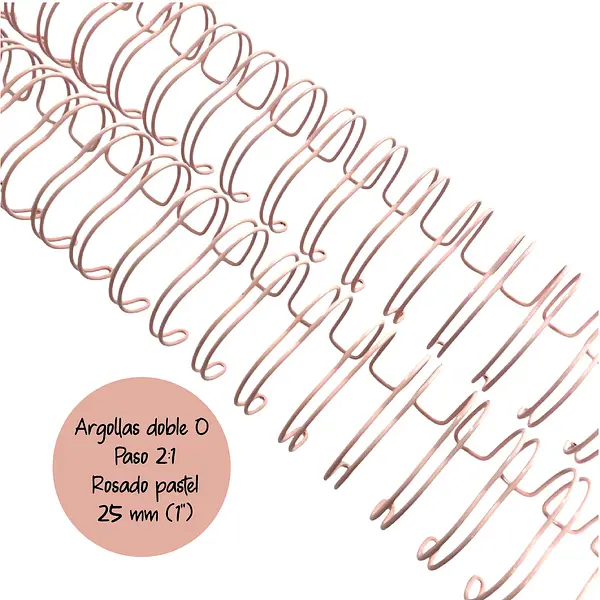 Argollas Para Cinch 1" Rosado Pastel * 2 Pz