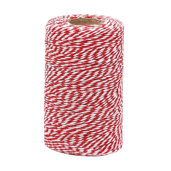 Rollo Cuerda Hilo Rojo Con Blanco