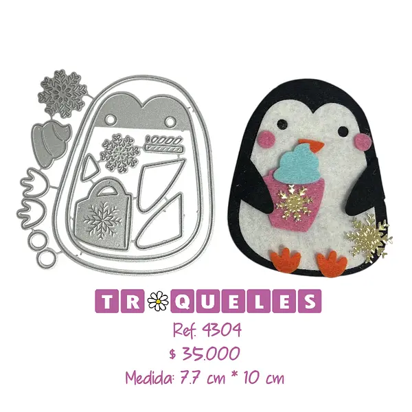 4304 Troquel Pinguino Con Tacita
