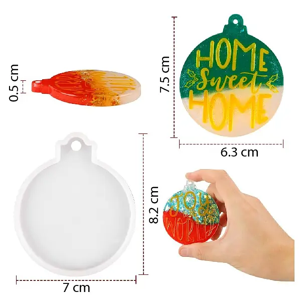 Molde Silicona Bola Plana Navidad