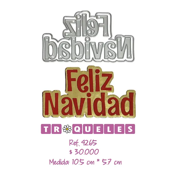 4265 Troquel Feliz Navidad Con Fondo