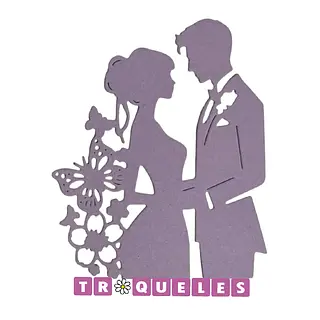 4317 Troquel Pareja Novios Mariposas