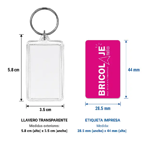 Llaveros Para Personalizar Rectangular * 12 Unidades