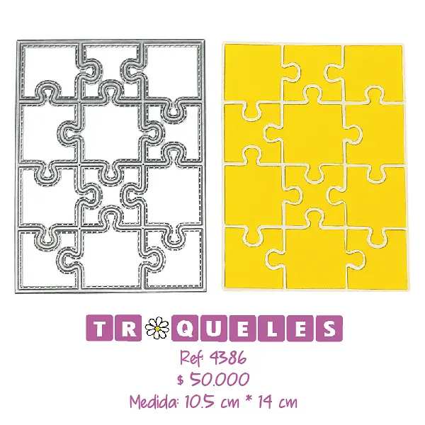 4386 Troquel Rompecabezas Borde Y Pespunte