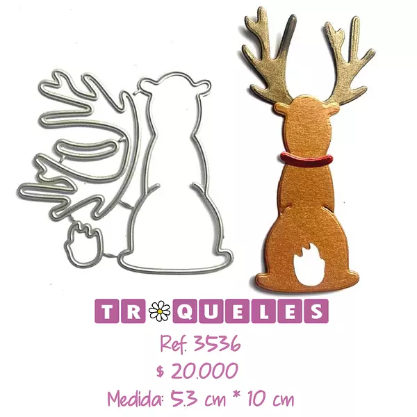 3536 Troquel Reno Navidad