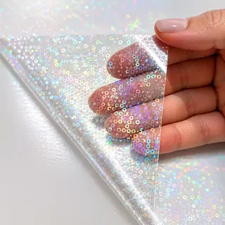 16 Hojas De Vinilo Holografico Lentejitas