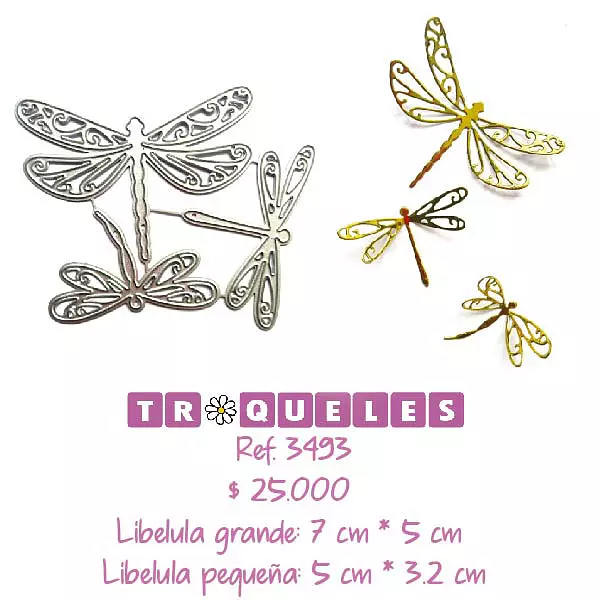 3493 Troquel Libelulas * 3 Pz