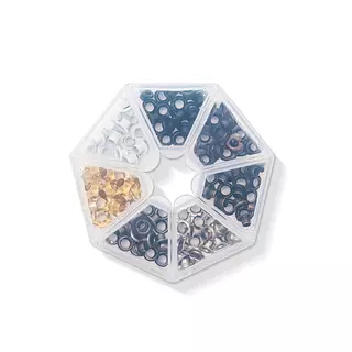 Estuche Con Eyelets Colores Metalicos 141 Pz (Descontinuado)