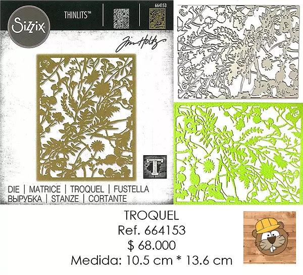 Troquel Thinlits Fondo de Hojas 664153