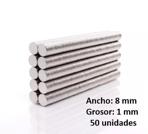 Juego De 50 Imanes De 8 Mm * 1 Mm