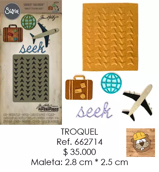 Juego Troqueles Thinlits con Textura Viajes 662714