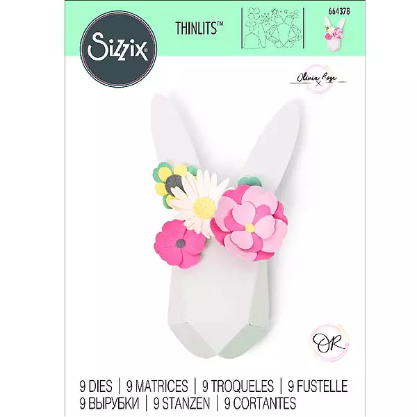 Troquel Thinlits Conejo con Flores Sizzix 664378