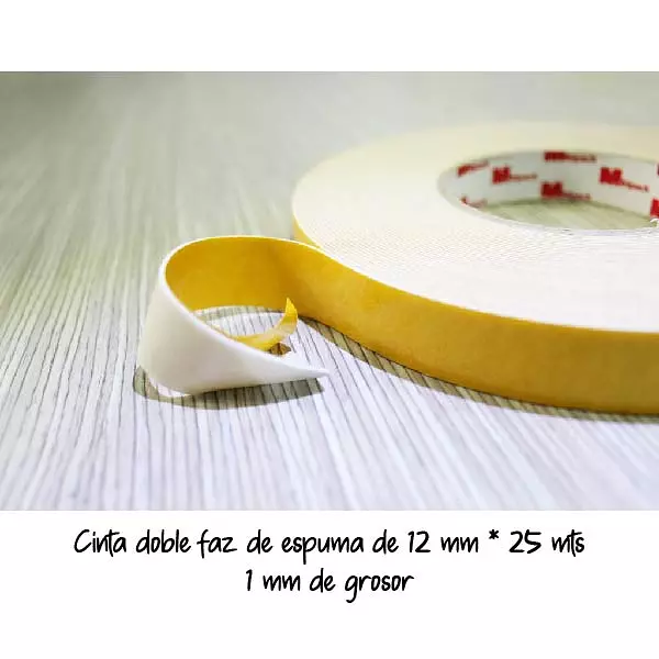 Cinta Doble Faz De Espuma 12 Mm * 25 Mts