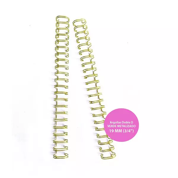 Argollas para Cinch 3/4 Verde Metalizado * 2 Pz (20 Loops)