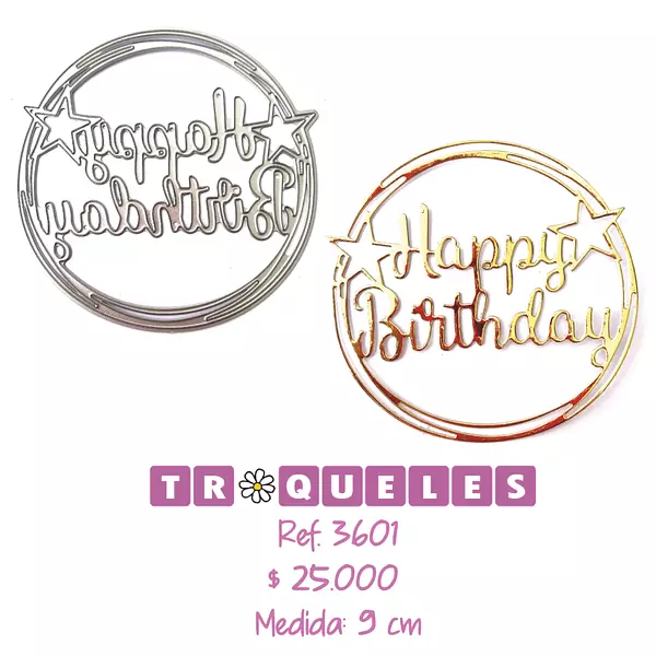 3601 Troquel Happy Birthday Circulo