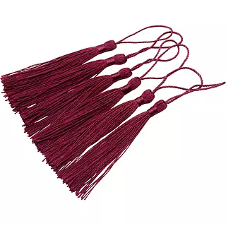 12 Borlas De Hilo Vinotinto