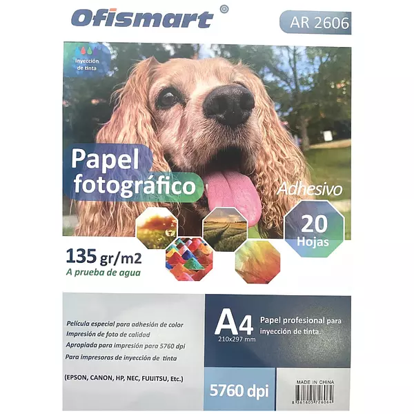 Papel Fotográfico Adhesivo 135 Gramos * 20 Hojas