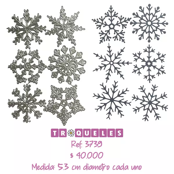 3739 Toquel Copos Nieve * 6 Pz