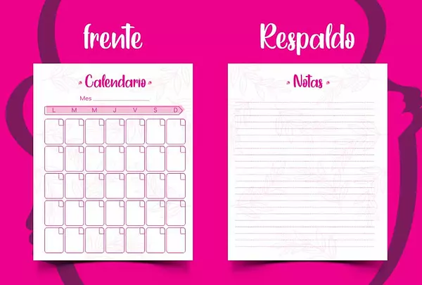 100 Hojas Calendario Mes Para Agendas