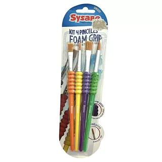 Pinceles Foam Grip * 4 Pz