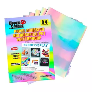 Papel Adhesivo Holografico Pet Waterproof * 20 Hojas