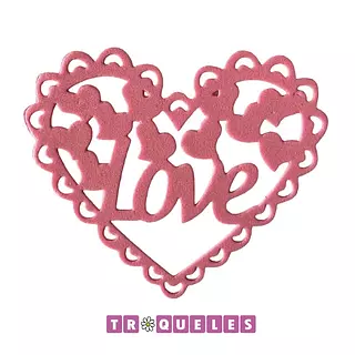 3771 Troquel Love En Corazon