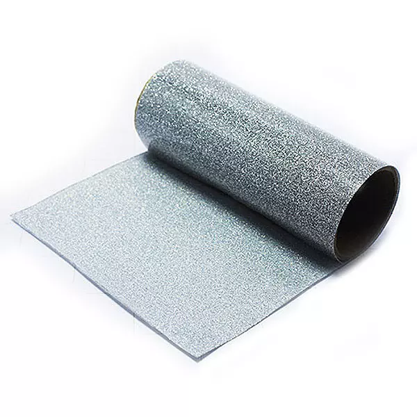 Vinilo Textil Pu Glitter Plateado (50 Cm * 50 Cm)