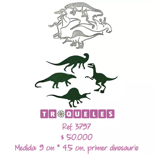 3797 Troquel Dinosaurios * 4 Pz