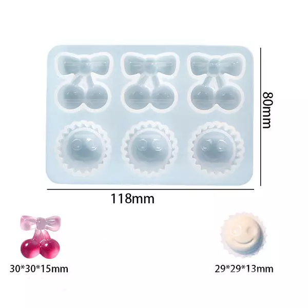 Molde Silicona Cereza Y Carita