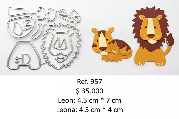 T0957 Troquel Leon Y Tigre Para Armar