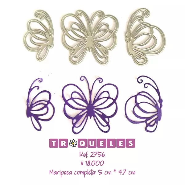 2756 Troquel Mariposas * 3 Pz