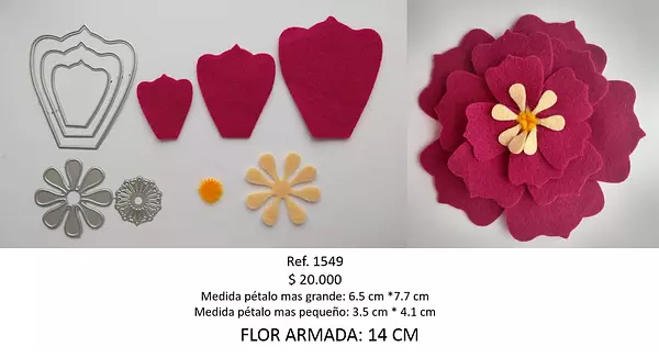 T1549 Troquel Flor Pétalos Y Centro