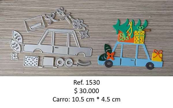 T1530 Troquel Carro con Regalos y Arbol