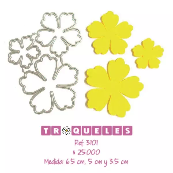 3101 Troquel Flores * 3 Pz