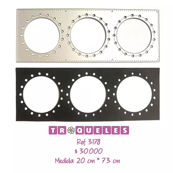 3178 Troquel Marco Rectangular Con Circulos