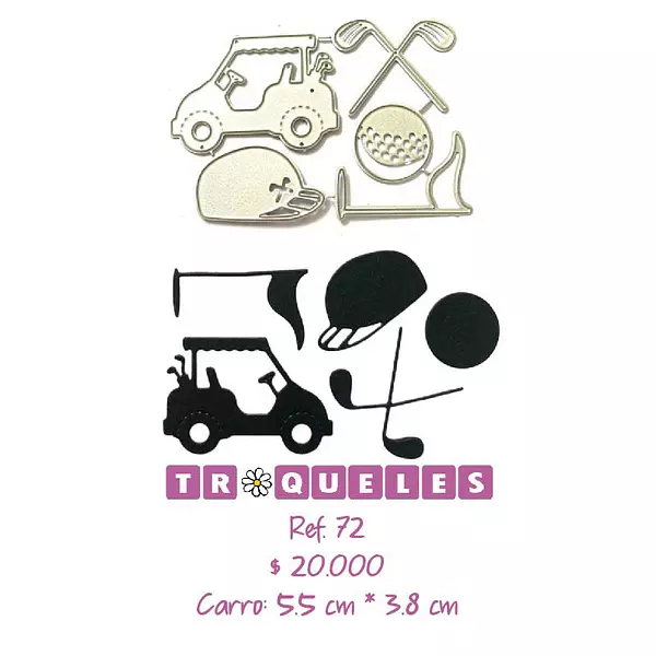 072 Troquel Carrito de Golf y Accesorios * 5 Pz