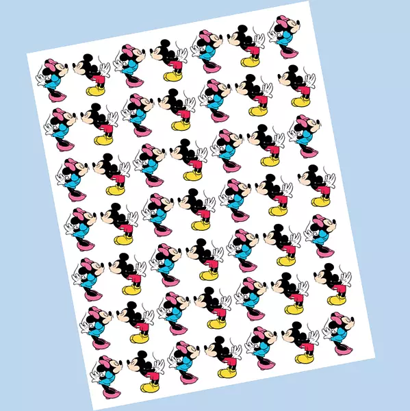 Diseño Acetato Enamorado Mickey Y Minnie