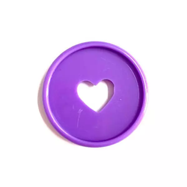 Discos Corazón Moradas 3.5 Cm * 6 Pz